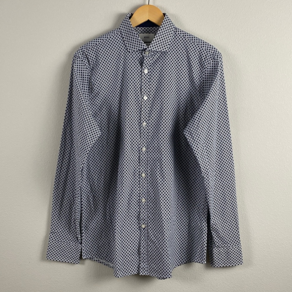 Brax Harold Geometric Floral Dress Shirt | Modern Fit, Hi Flex, Easy Care